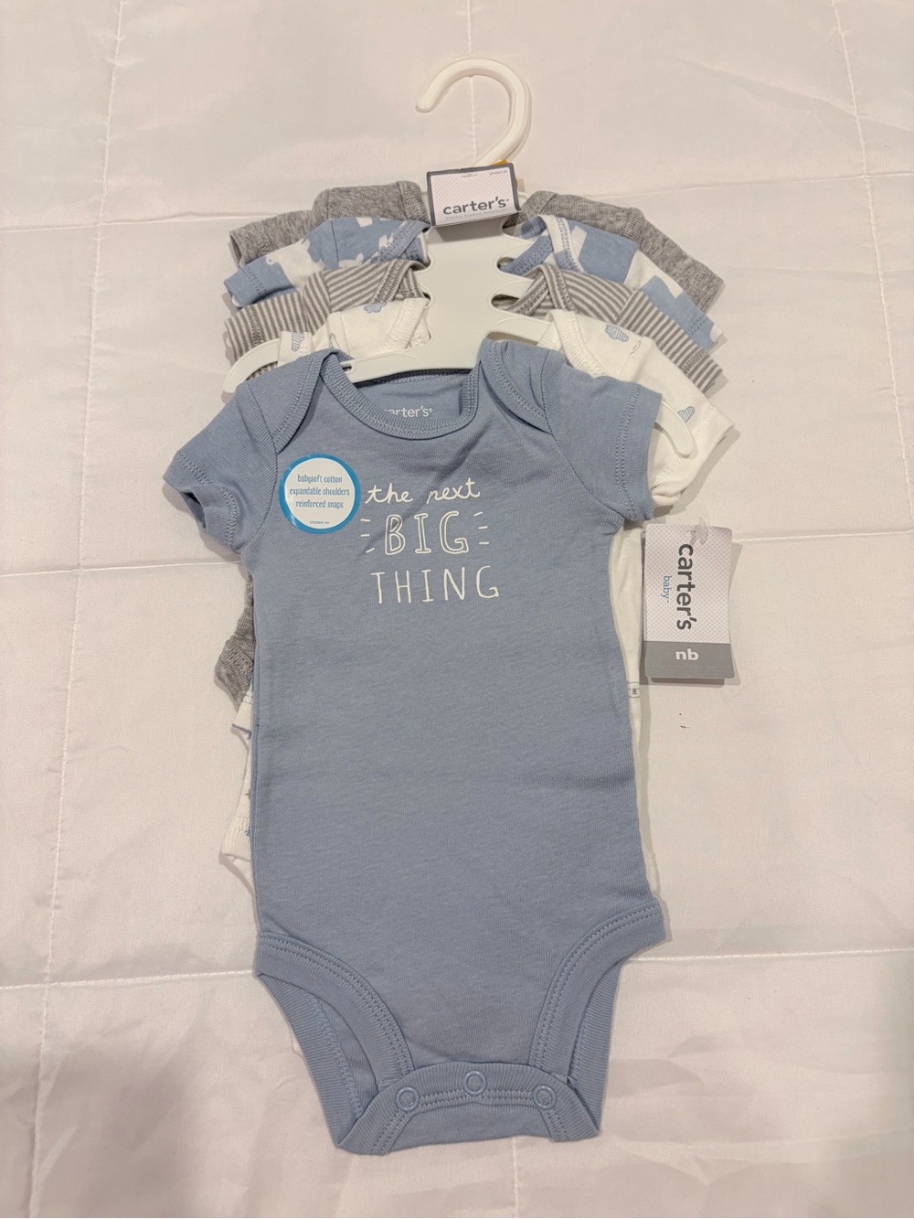 Carter's Baby Boys Blue Short-Sleeve One-Piece Bodysuit - The Next Big Thing